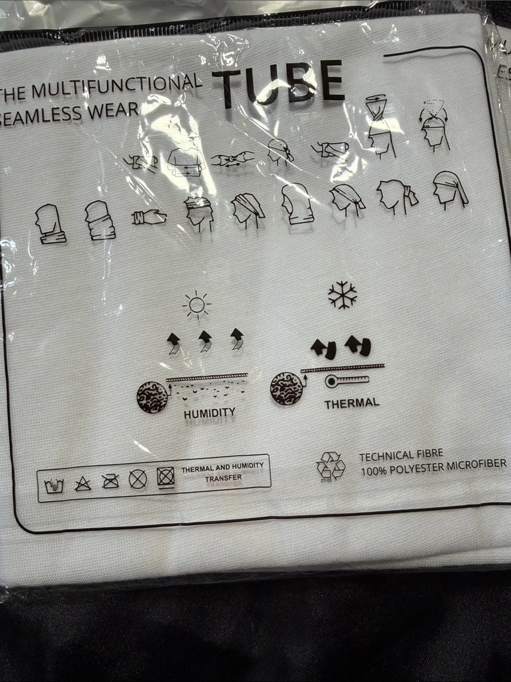 Men’s White Multifunctional Face Mask Tube - Seamless Design